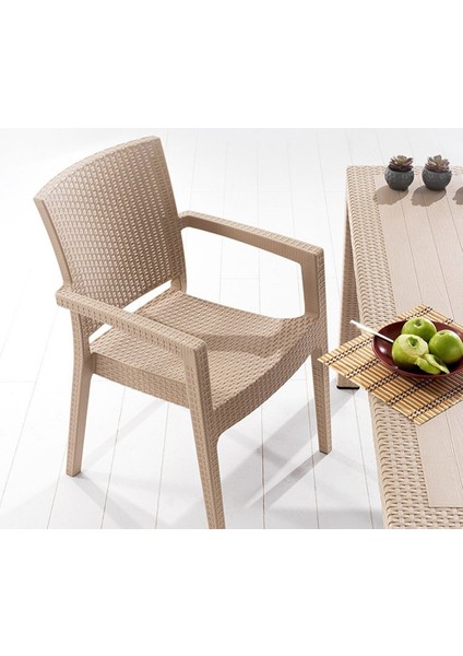 Rattan Claris 90 Masa Takimi Kapuçino