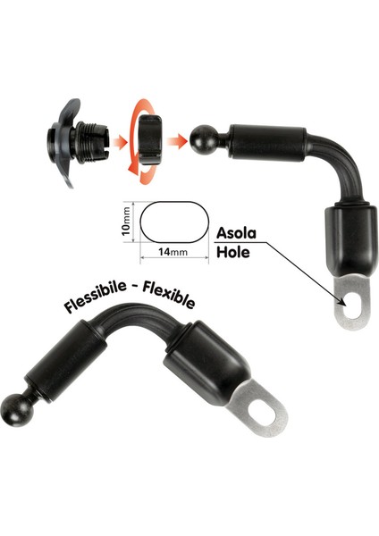 Opti-Arm Motosiklet Esnek Kollu Telefon Bağlantı Aparatı 90439 fiyatları