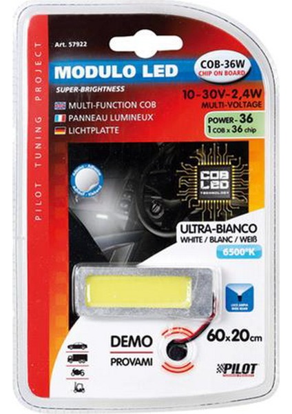 Cob Mega-Led 36 Chips 2,4W Beyaz 6x2cm 57922