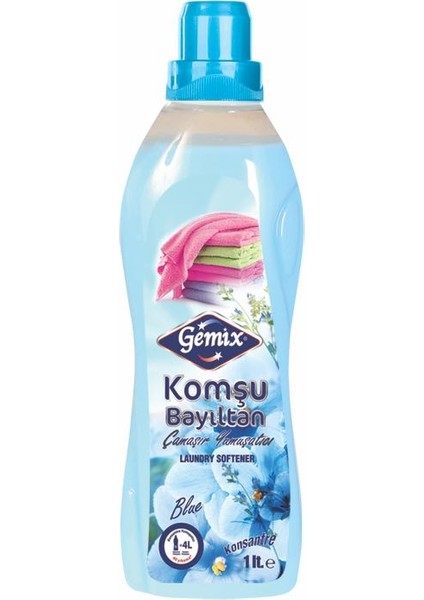 Gemix Komşu Bayıltan Konst. Çamaşır Yumuşatıcı 1 Lt Mavi