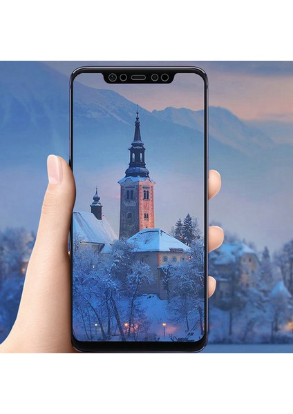 Xiaomi Mi 8 SE Tam Kaplayan Temperli Cam Ekran Koruyucu Film Siyah