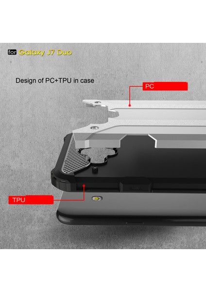 Samsung Galaxy J7 Duo Kılıf Rugged Armor Siyah