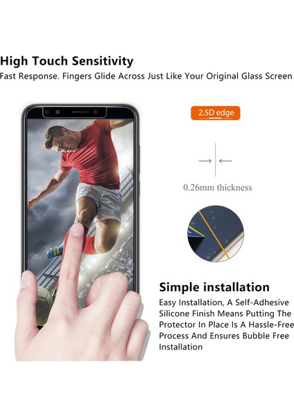 Huawei Y7 2018 Temperli Cam Ekran Koruyucu Film
