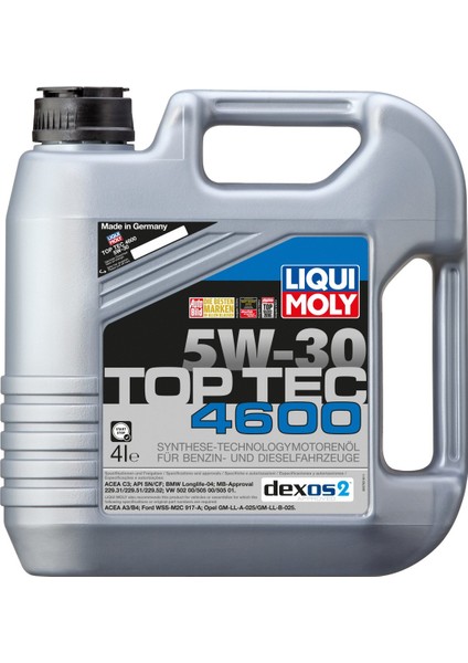 Liqui Moly Top Tec 4600 5W-30 4 Litre Motor Yağı (Üretim Yılı: 2024)