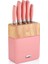 N2589 Sweet Plus 5'Li Bıçak Seti -Pembe 1