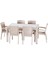 Rattan 90*150 Raddan Trend Lüx Camlı Masa Takımı 6 Sandalyeli Capuccino 1