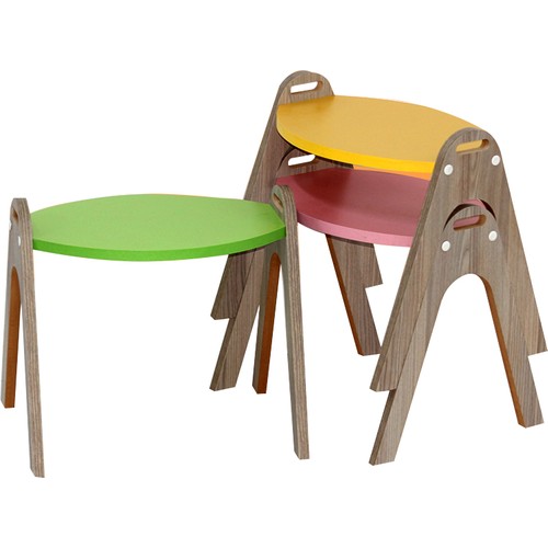 Pratico Mobilya Zigon Sehpa 3�Lü Lüks Renkli Elips Fiyatı