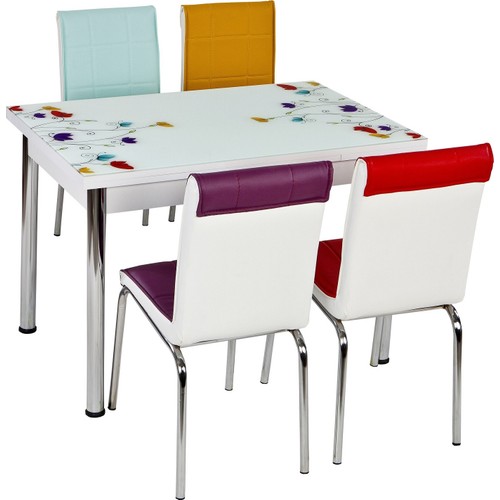 evistro yandan acilir cam mutfak masa takimi 4 sandalyeli 70 fiyati