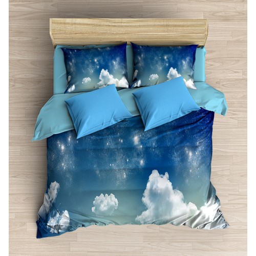 Else Mavi Bulutlu 3 Boyutlu Cift Kisilik 3d Nevresim Takimi Fiyati