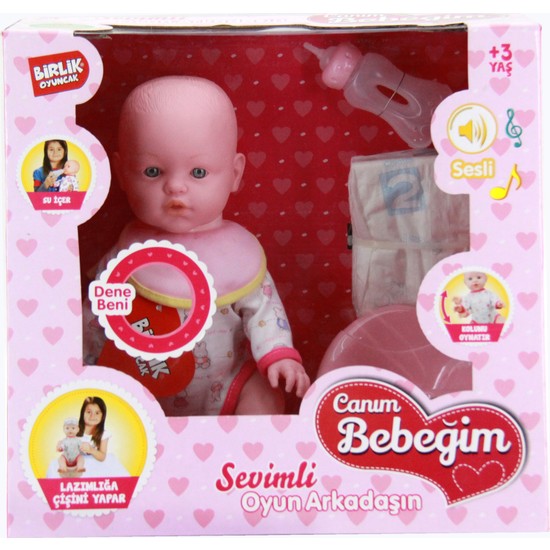 Birlik Oyuncak Çişini Yapan Lazımlıklı Sesli Bebek Pembe