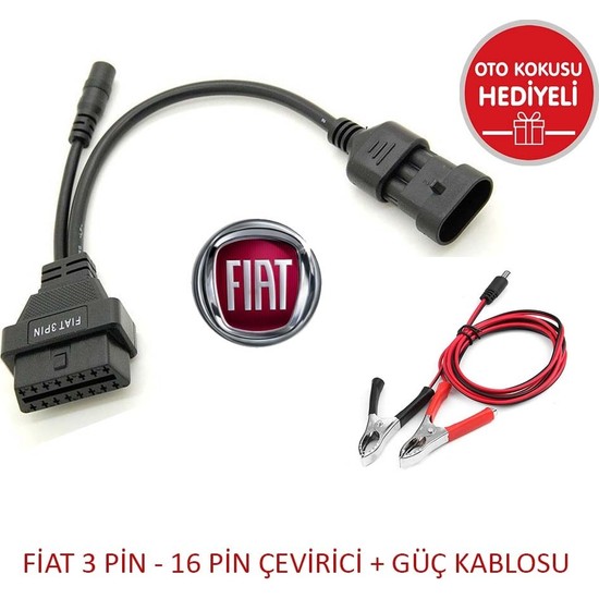 Fiat 3 Pin Obd2 16 Pin Çevirici Soket Kablo Obd Elm 327