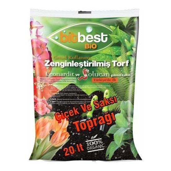 Agrobit Bitbest Bio 20Lt Bitki Ve Saksı Toprağı , Torfu Or.Gübreli 1105-3