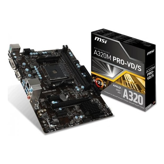 MSI A320M PRO-VD/S AM4 AMD Ryzen DDR4 Soket 3200+MHz USB 3.1 Anakart