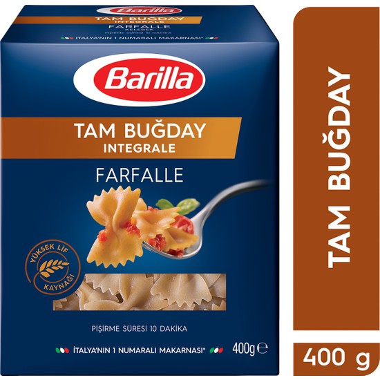Barilla Tam Buğday Kelebek/Integrale Farfalle Makarna 400 Gr