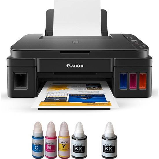 Canon Pixma G3410 Tanklı Çok Fonksiyonlu WiFi Yazıcı Bitmeyen Kartuş Sistemi ile 100 Sayfa Renkli Baskı Kalitesi
