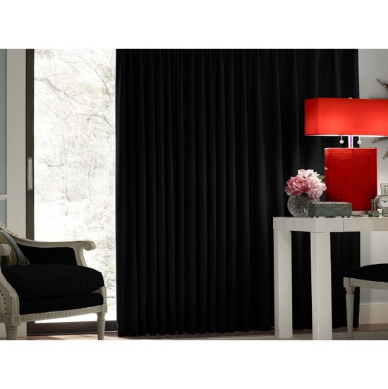Evsa Home Blackout Karartma Güneşlik Perde Pilesiz V - 5 Siyah - 100x200 cm