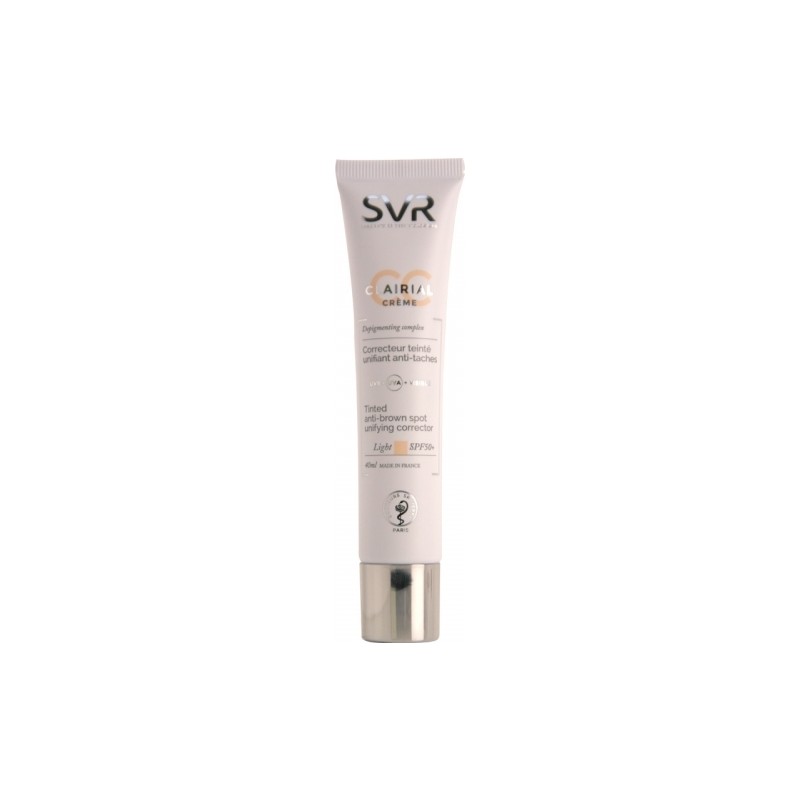 SVR Clairial CC Krem SPF50 Açık Ton 40 ml – Leke Karşıtı, Cilt Tonunu Eşitleyen ve Güneşten Koruyan