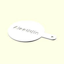 Aldım Geldi Alaaddin Kişiye Isime Isme Özel Kahve Stencil Stensıl Şablon Cafeler Için Sevgiliye Eşe Hediyelik Hediyesi Dekoratif Organik Plastik