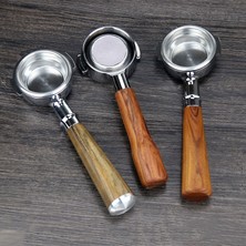 Three Beans Delonghı Kahve Dipsiz Kolu Ev Iki Kulakları 58MM Ahşap Saplı Kahve Makinesi Aksesuarları (Yurt Dışından)