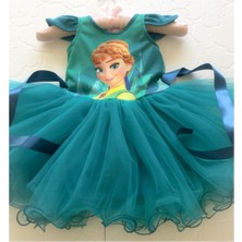 Lady Lou Frozen Anna Kostümü, Kız Çocuk Elbise Elsa-Anna Çok Kabarık Tütülü Doğum Günü Kostüm