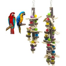 Three Beans 2-Piece Set Doğal Ahşap Kuş Çiğneme Oyuncaklar Blokları Papağan Yırtılma Oyuncaklar Için Best Finch Budgie Parakeets Lovebird Parakeet Kafes Aksesuarları - (Yurt Dışından)