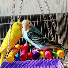 Three Beans Pet Kuş Salıncak Oyuncaklar Çiğneme Isırık Rattan Topları Papağan Asılı Oyuncak Renkli Lovebird Oyuncaklar Çim Salıncak Çan Kuş Parakeet | Kuş Oyuncakları - (Yurt Dışından)