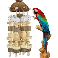 Three Beans Büyük Kuş Papağan Oyuncak Kafes Doğal Ahşap Bloklar Kuş Çiğneme Oyuncak Papağan Kafes Bite Oyuncak Macaws Cockatoos Papağan Kuş Accessoires | Kuş Oyuncakları - (Yurt Dışından)