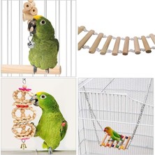 Three Beans 8 Paketler Kuş Papağan Salıncak Asılı Oyuncak, Doğal Ahşap Çan Kuş Kafesi Oyuncaklar Papağanlar, Parakeets, Cockatiels, Budgie | Kuş Oyuncakları - (Yurt Dışından)