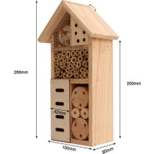 Three Beans Ahşap Böcek Arı Kelebek Evi Ahşap Bug Oda Hotel Barınak Bahçe Dekorasyon Yuva Kutusu Böceği Kutusu Açık Bahçe Yard | Kuş Kafesleri ve yuvalar - (Yurt Dışından)