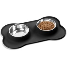 Three Beans Antislip Çift Köpek Kase ile Silikon Mat ile Dayanıklı Paslanmaz Çelik Su Gıda Besleyici Pet Besleme Köpekler Için Içme Kaseleri Kediler | Köpek Besleme - (Yurt Dışından)