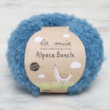 La Mia Alpaca Boucle 50 gr Mavi El Örgü Ipi - L339