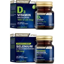 Nutraxin bagiışıklık Selenyum 100 Mcg 100 Tablet + D3 Vitamini 120 Tablet