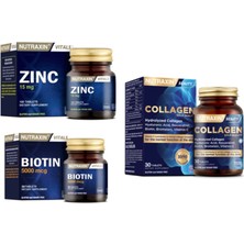 Nutraxin  Takviyesi 30 Tablet + Çinko 15 Mg 100 Tablet + Biotin Takviyesi 5000 Mcg 30 Tablet