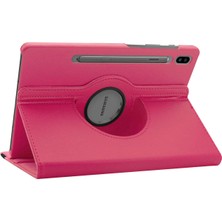 Microsonic Samsung Galaxy Tab S8 Plus X800 Kılıf 360 Rotating Stand Deri Pembe