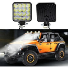 Hubstein  6'lı 16 LED Kare Off Road Traktör Tir Kamyon Sis Fari Sis Lambasi Çalisma Lambasi Projektör