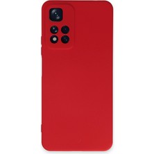 Aqua Aksesuar Xiaomi Redmi Note 11 Pro Plus 5g Kılıf Lansman Içi Kadife Lüx Tasarım Silikon Kapak - Kırmızı
