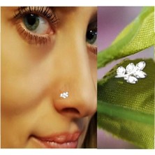 Begonia Accessories 925 Ayar Gümüş Zirkon Taşlı Defne Yaprağı Hızma