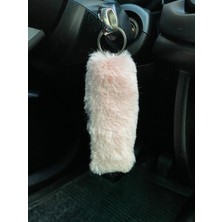 Oto Aksesuarcım Yumuşak Peluş Puf Anahtarlık Şeker Pembe