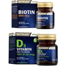 Nutraxin Vitals Biotin 5000 Mcg 30 Tablet+ D3 Vitamini 120 Tablet