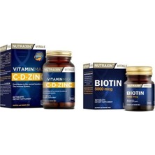 Nutraxin 1000 Mg C VITAMINI,1000 Iu D Vitamini ve 10 Mg Çinko 60 Tablet + 5000 Mcg Biotin 30 Tablet