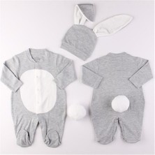 Miniropa Gri Renk Bebek Tavşan Tulum Seti