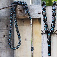 925 Ayar Gümüş Işlemeli Firuze Motifli Kapsül Kesim Orijin