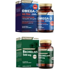Nutraxin Omega 3 Ultra 2500 Mg Balık Yağı 30 Yumuşak Kapsül + Bromelain 500 Mg 60 Kapsül