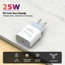 Lucatech Type-C Hızlı Şarj Aleti 25W Pd Type-C-Type-C Akıllı Çip Teknolojili Ultra Hızlı Type-C Şarj Cihazı