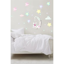 Kt Grup Minik Tavşancık Aydede Bulutlar ve Yıldızlar Çocuk Odası Duvar Sticker