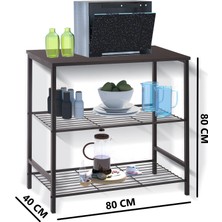 Retodesign Siyah Çok Amaçlı Raf , Mutfak Bangosu 1700S