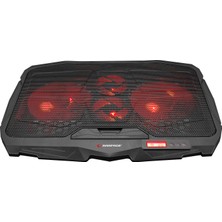 Rampage AD-RC4 COLDBREEZE Kırmızı Ledli 2*125mm+2*70mm Işıklı Fan 15-17 Notebook Soğutucu Stand