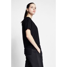 Lescon Siyah Kadın Kısa Kollu T-Shirt 22B-2018
