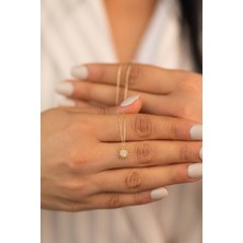 Yenn Jewelery 14K Zirkon Taşlı Güneş Kolye