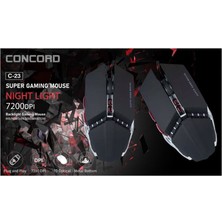 Concord C-23 USB Oyuncu Mouse  7200DPI